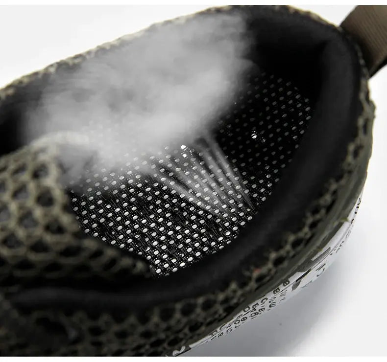 Water shoes by Simples Market; black mesh upper with breathable foam insole for summer beach wear
