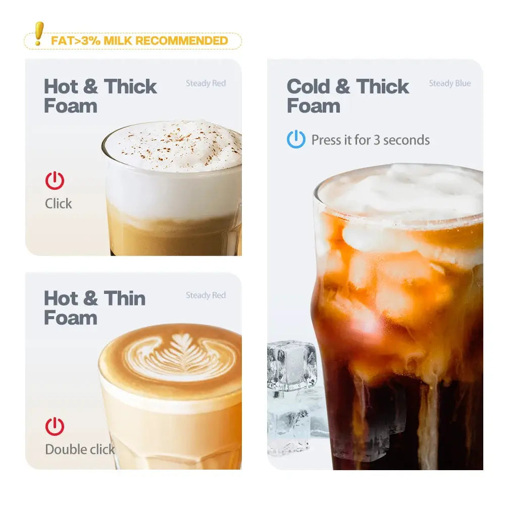 HiBREW Milk Frother And Chocolate Mixer For Cold And Hot Latte Cappuccino With Fully Automatic Milk Warmer M1A Touch