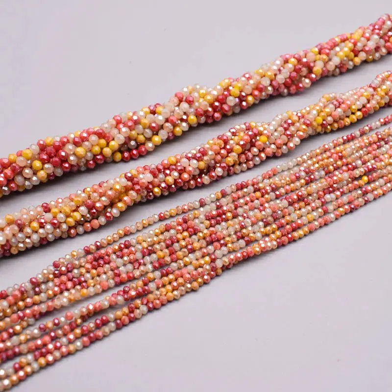 Yanqi Rondelle Crystal Beads 2mm 3mm 4mm Faceted Round Glass Beads for Jewelry Making DIY Spacer Beads