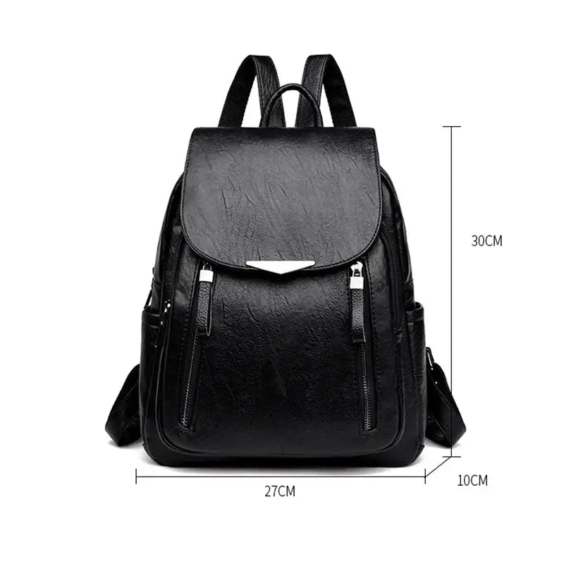 Yogodlns luxury PU leather backpack, black