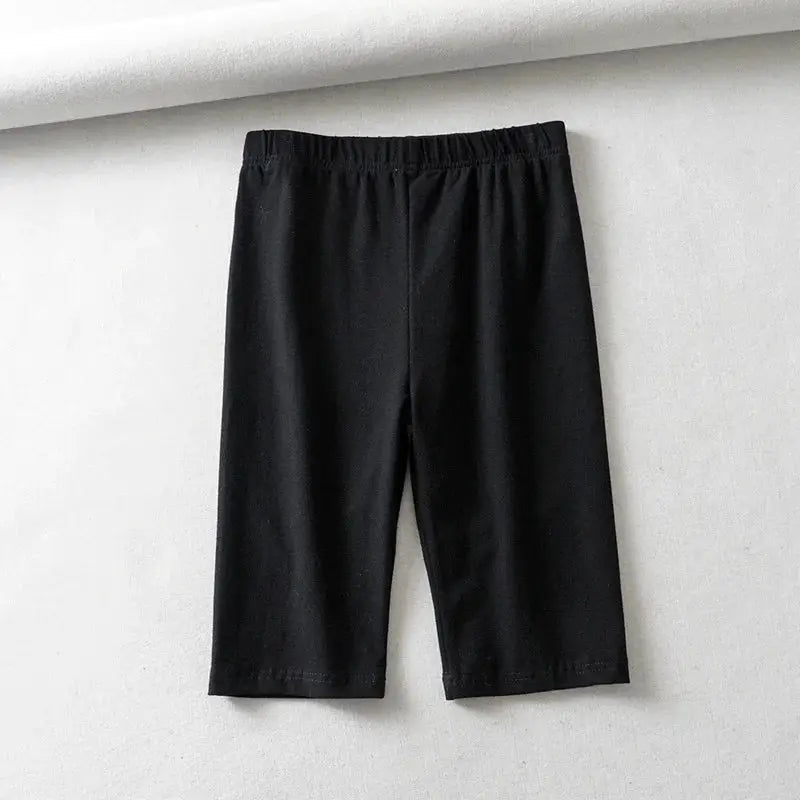 Biker shorts for women, black high-waist elastic knee-length by Simples Market