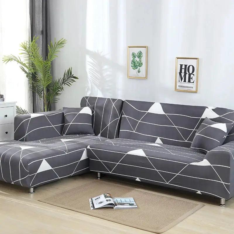 Stretch Printed Sofa Slipcover For Living Room L Shaped Corner Sofas Elastic Couch Cover Fits 1 To 4 Seats
