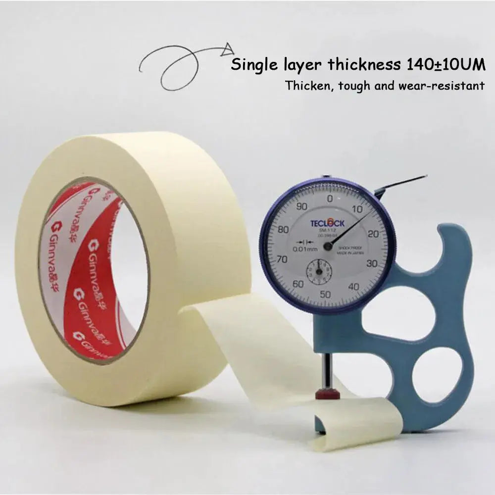20M Low Viscosity White Masking Tape Crepe Paper 6mm To 50mm Width Single Side Adhesive For Oil Painting Sketching