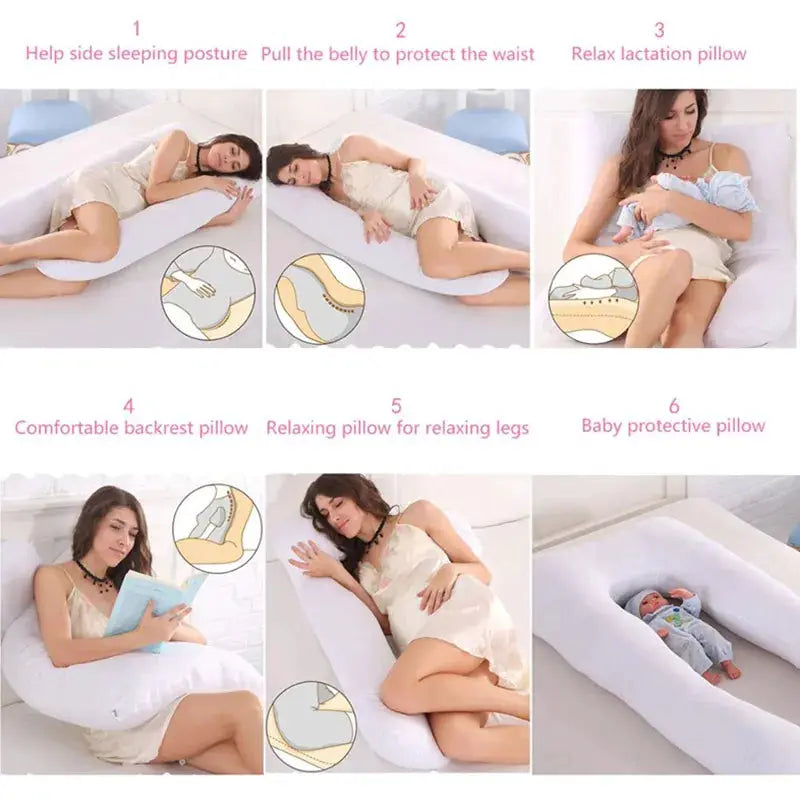 PANGDUBE Pregnancy Pillow 130x70 Cm Full Body Support Pillow For Pregnant Women And Nursing Mothers