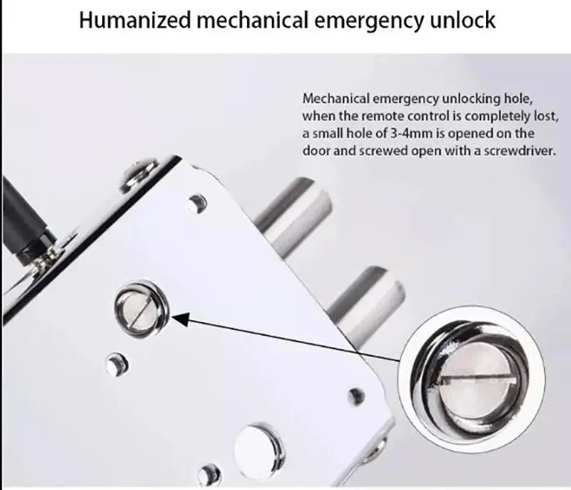 TTLock smart door lock by Simples Market; silver metal body with emergency unlock hole.