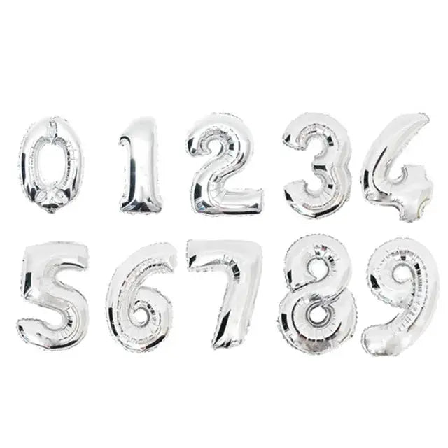 16 32 40 Inch Silver And Rose Gold Foil Number Balloons For Birthday Wedding Baby Shower Party Decorations
