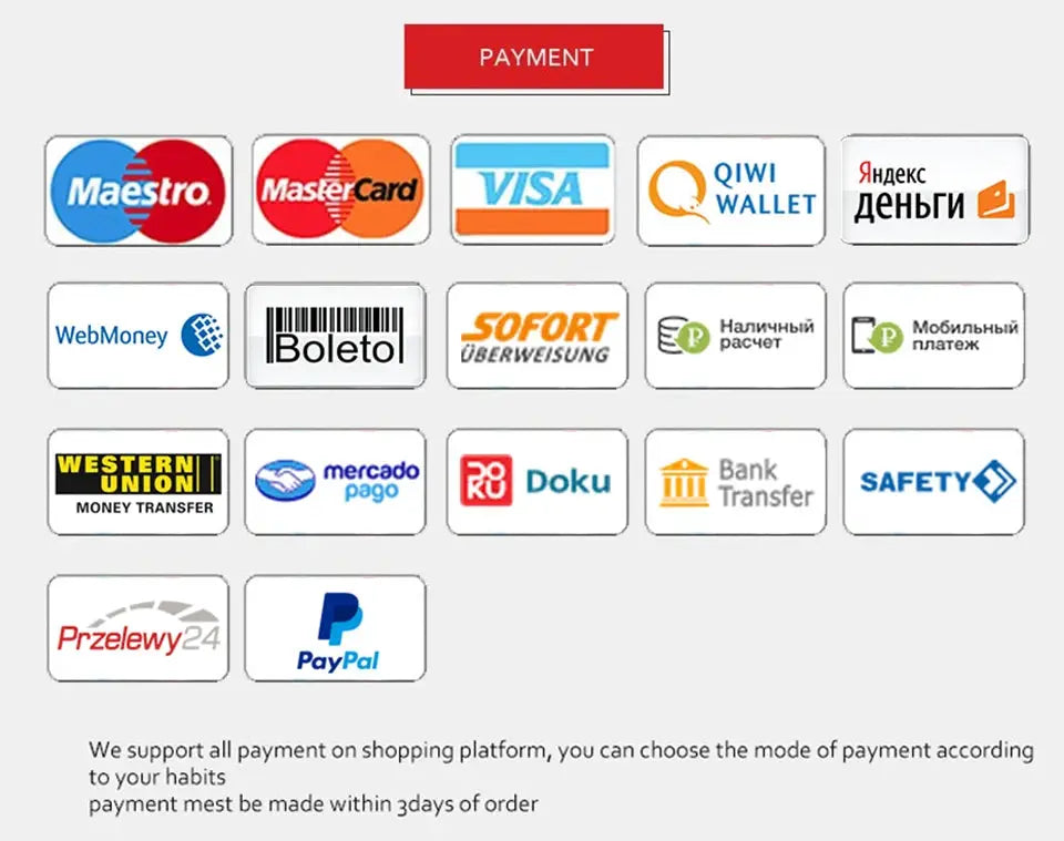 Simples Market payment icons collage: Visa, MasterCard, PayPal, Maestro, WebMoney, QIWI Wallet, Yandex Money
