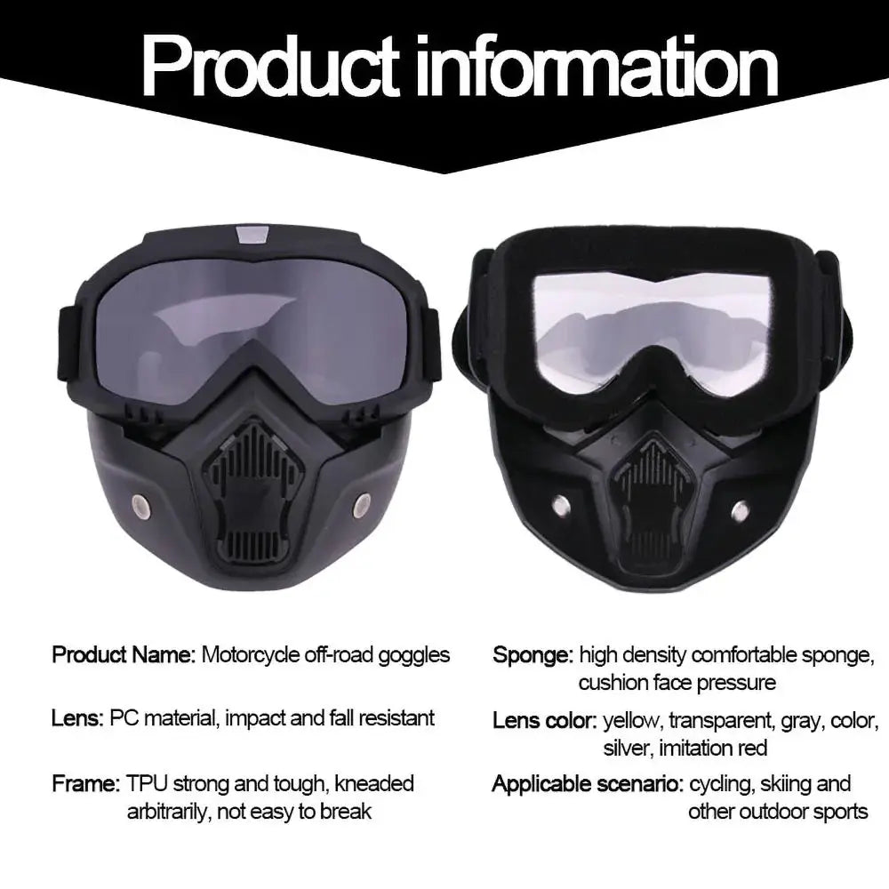 MotoShield Dustproof Motocross Goggles Full Face Protective Gear For Off Road Riding Adjustable And Breathable
