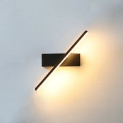 Bedside wall light bar, 330° rotatable LED on a black wall plate with warm white glow