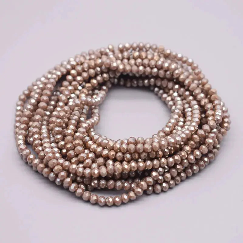 Yanqi Rondelle Crystal Beads 2mm 3mm 4mm Faceted Round Glass Beads for Jewelry Making DIY Spacer Beads
