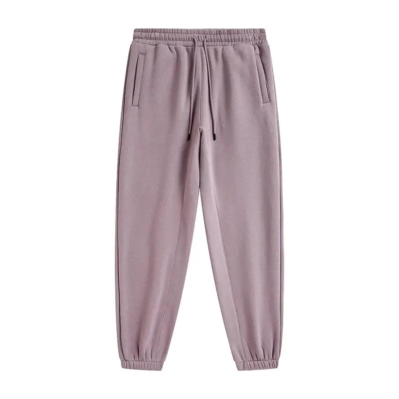 ZODF fleece joggers for men/unisex, mauve 345gsm fleece with drawstring waist and elastic cuffs