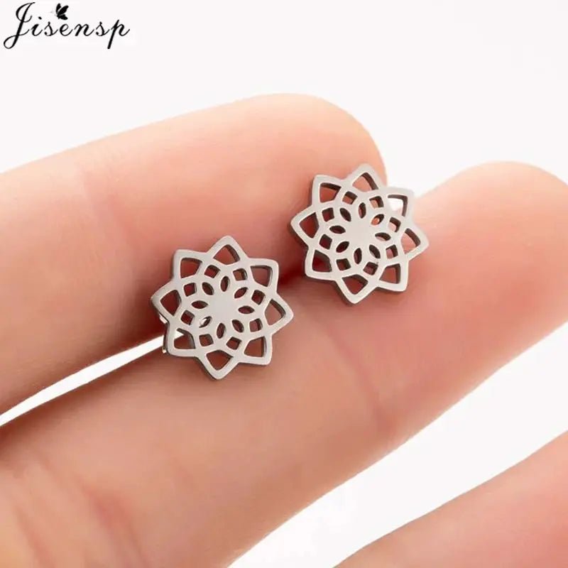 Stainless Steel Stud Earrings For Women Fashion Jewelry Multiple Animal Designs Hummingbird Leaf Music Fairy Gift - Simples Market