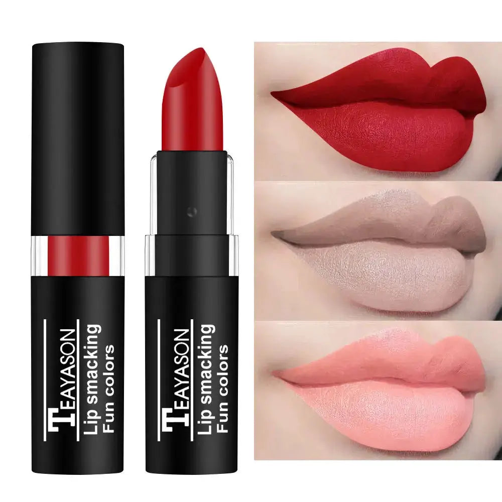 12 Color Matte Lipstick Set Waterproof Long Lasting Lip Color Red Black Blue Purple Green