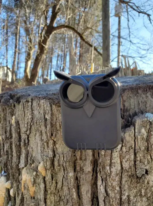 HTZSAFE wireless driveway security alarm, gray waterproof owl-shaped PIR motion detector by Simples Market