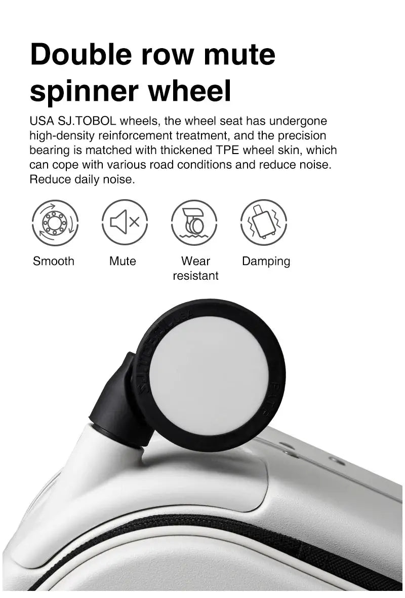 Mixi aluminum-frame carry-on suitcase by Simples Market with mute dual-row spinner wheel