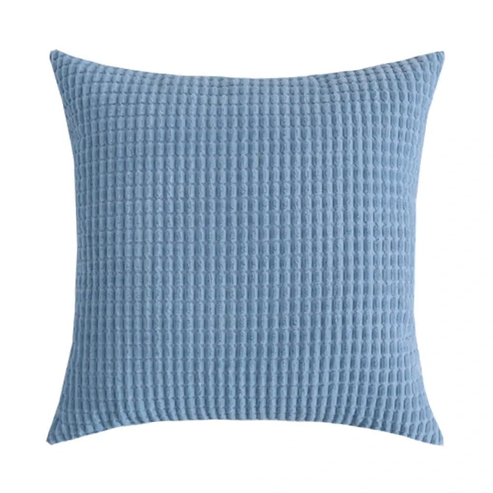 Corduroy corn-kernel plush cushion cover in blue, 35–70 cm, for sofa or bed decor