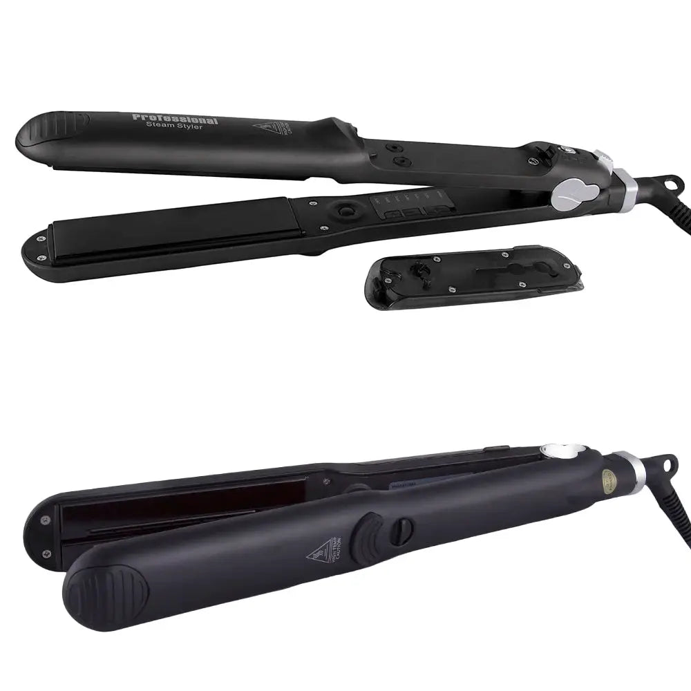 Simples Market steam hair straightener, black ceramic flat iron for professional styling