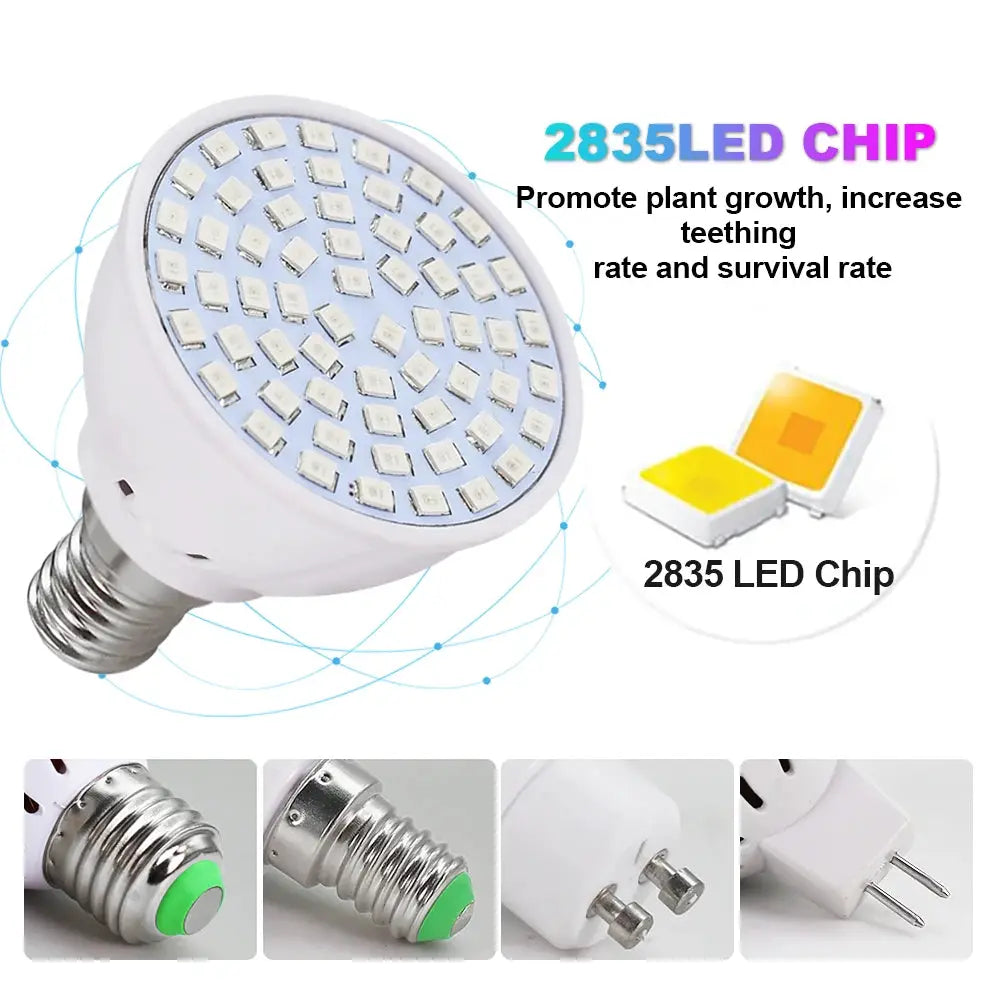 Full Spectrum LED Grow Bulb 220V E27 80 LEDs For Indoor Plants Greenhouse Hydroponic Lighting