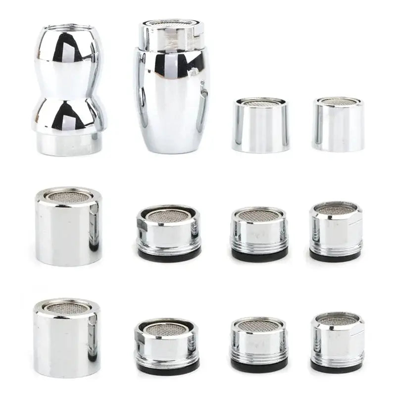 Simples Market chrome faucet aerator set, 12-piece bubblers with mesh screens for water-saving