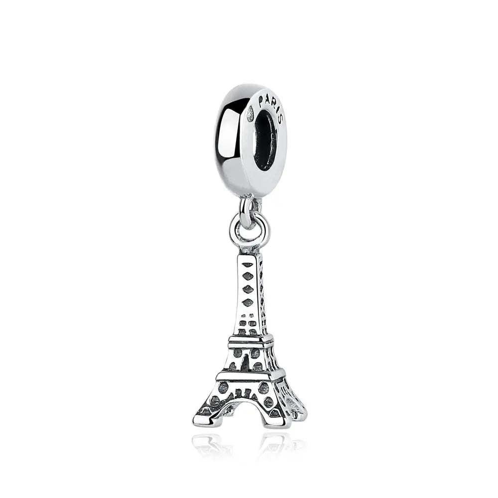 925 Sterling Silver Travel Theme Charms Beads London Bus Paris Suitcase Sam Panda Bracelets Necklaces Women DIY Jewelry