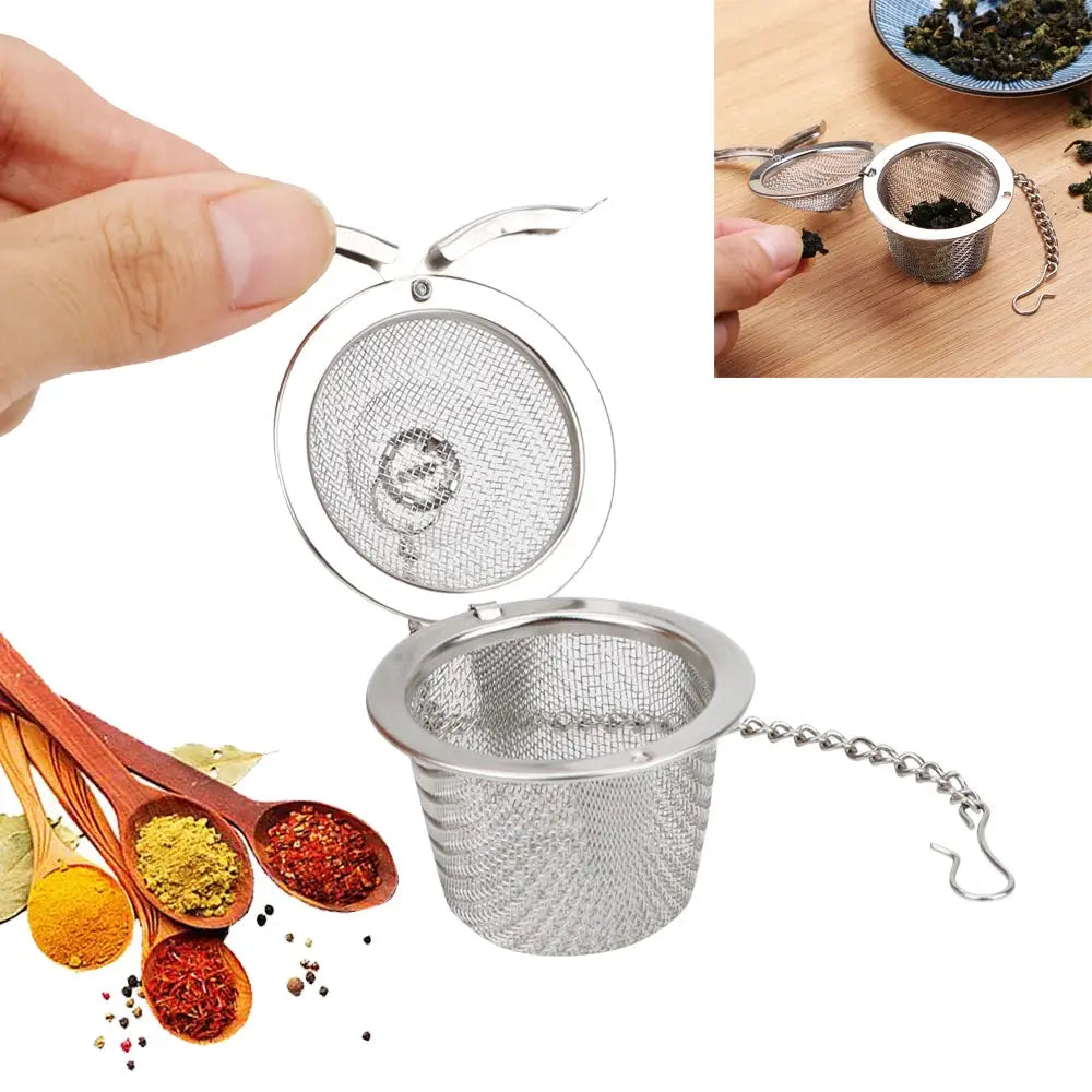 Stainless Steel Mesh Herbal Ball Reusable Tea Infuser Spice Strainer