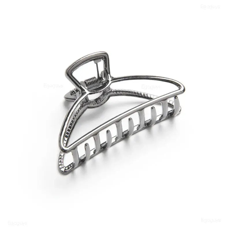 LuxeLocks Geometric Metal Hair Claw Clip With Strong Grip For Women And Girls Solid Color Korean Hairpins