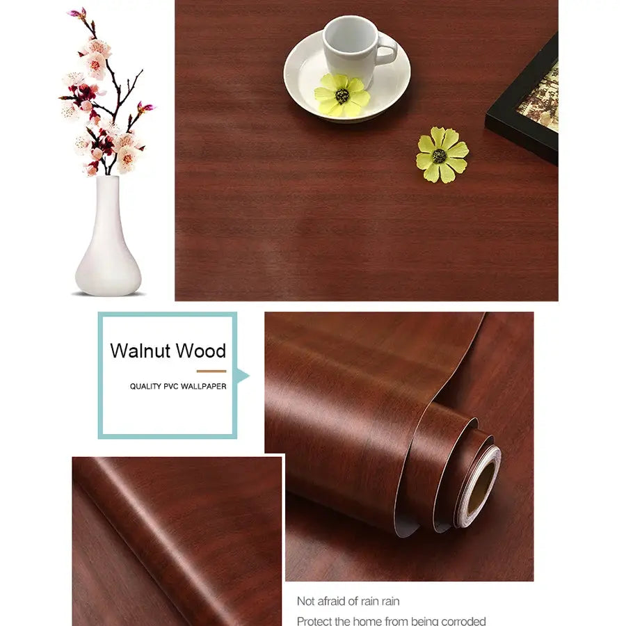 NovaWood PVC Waterproof Self Adhesive Wallpaper Roll Realistic Wood Grain Vinyl For Furniture Cabinets And DIY Decor