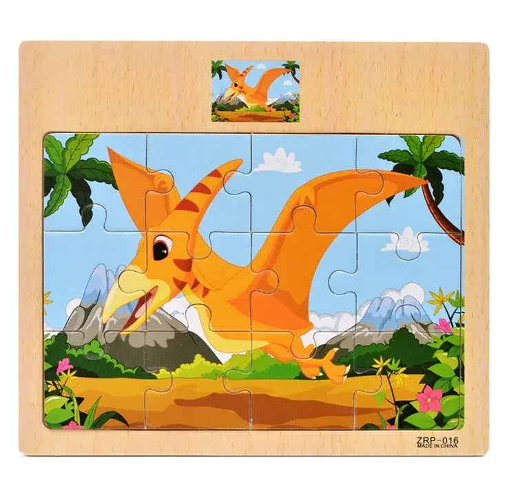 Wooden Puzzles For Kids 9 Or 12 Pieces Cartoon Vehicles And Animals Learning Educational Toys Gift For Children