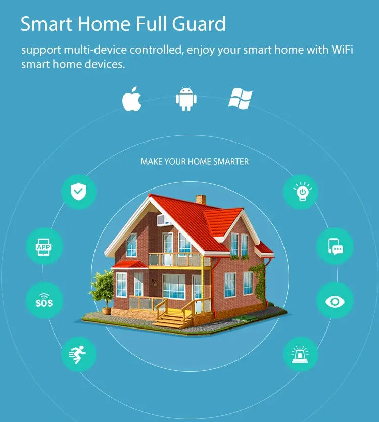 Smart Tuya WiFi Siren Alarm by Simples Market with temperature humidity sensor; triggers sound and light