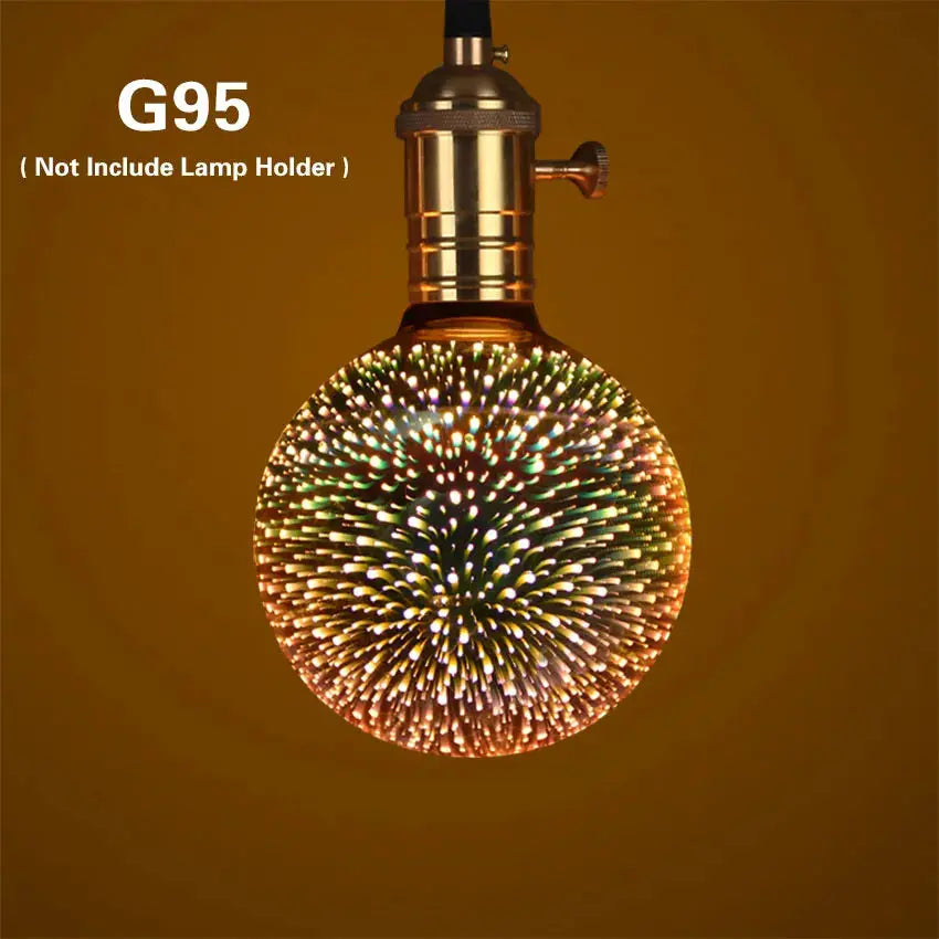 Simples Market multicolor 3D star-fireworks night light bulb for E27 table lamp decor