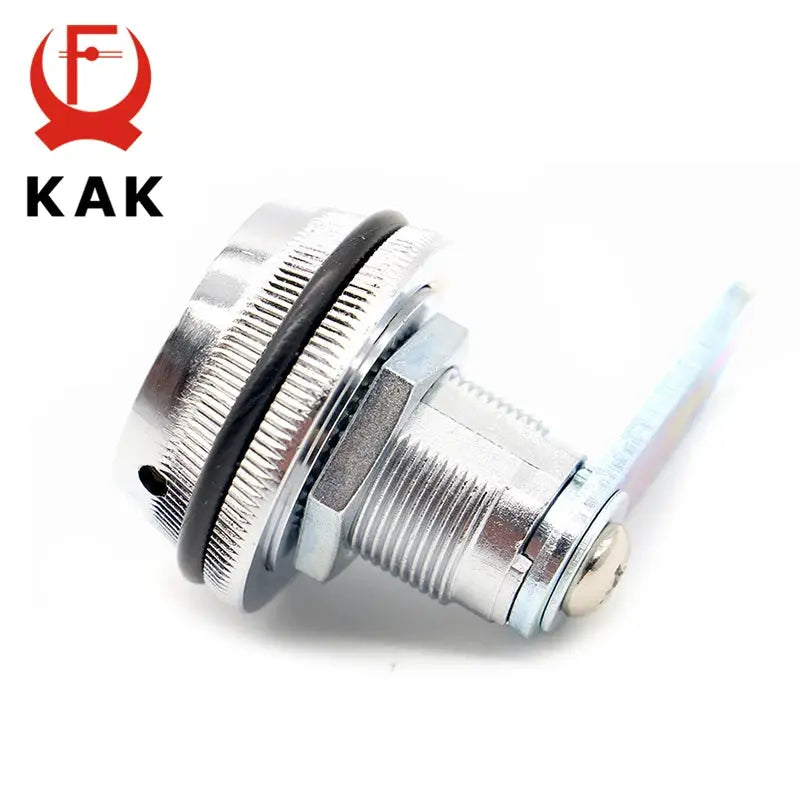 KAK cam lock, silver zinc alloy with black gasket, for mailbox or cabinet doors