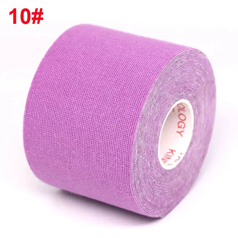 Kinesiology tape roll by Simples Market, purple, 2.5-5 cm wide, 5 m length.
