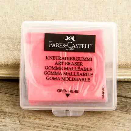 Faber-Castell plasticity kneaded art eraser in pink, in clear plastic case
