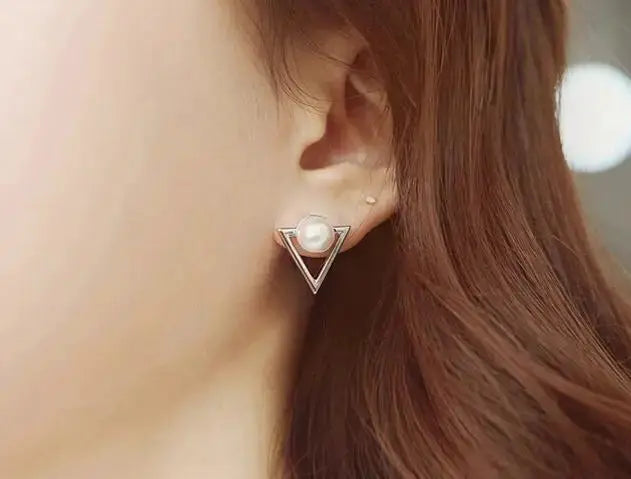 Pearl Drop Earrings For Women And Girls Simple Elegant Water Drop Jewelry Crystal Accents