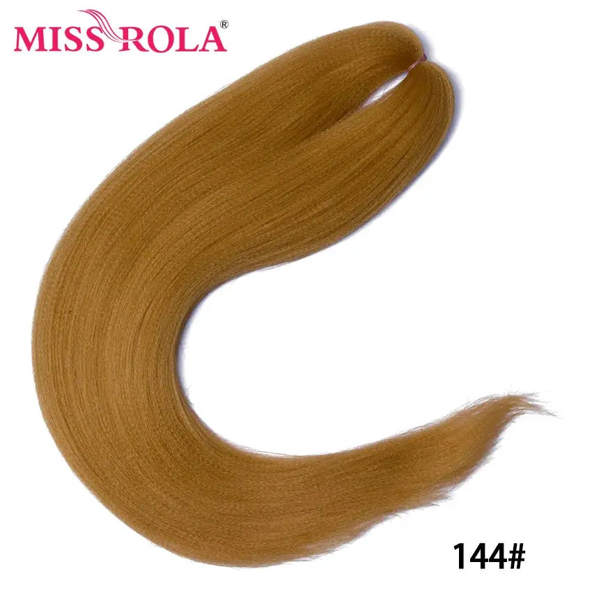 Miss Rola synthetic 30in Kanekalon hair braid, yaki-straight, pre-stretched, golden brown 144#