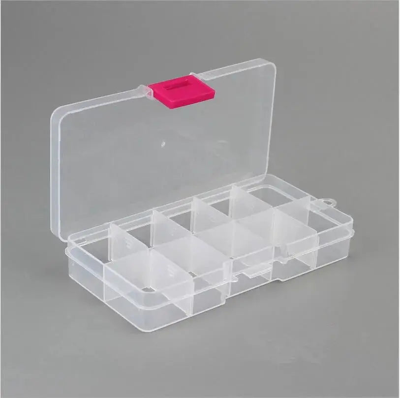 10 Slot Adjustable Plastic Jewelry Organizer Box For Beads And DIY Jewelry Making Craft Storage Case