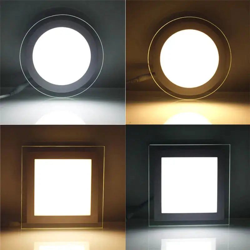 Simples Market 18W round and square glass LED recessed downlight panel with warm/cool white
