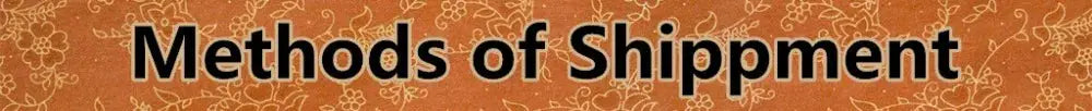 Methods of Shippment banner on orange floral patterned background