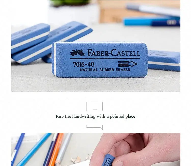 Erasers Faber-Castell blue natural rubber set, 3-pack