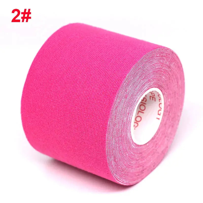 Pink kinesiology tape roll by Simples Market, 5m long, 2.5cm wide for athletic support