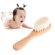 Wooden Handle Baby Hairbrush With Nylon Bristles Comb Head Massager For Newborns Infants And Toddlers