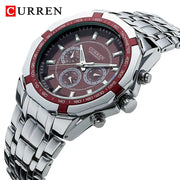 Curren Men Luxury Brand Military Sport Watch With Stainless Steel Band And Alloy Case Quartz Waterproof For Business