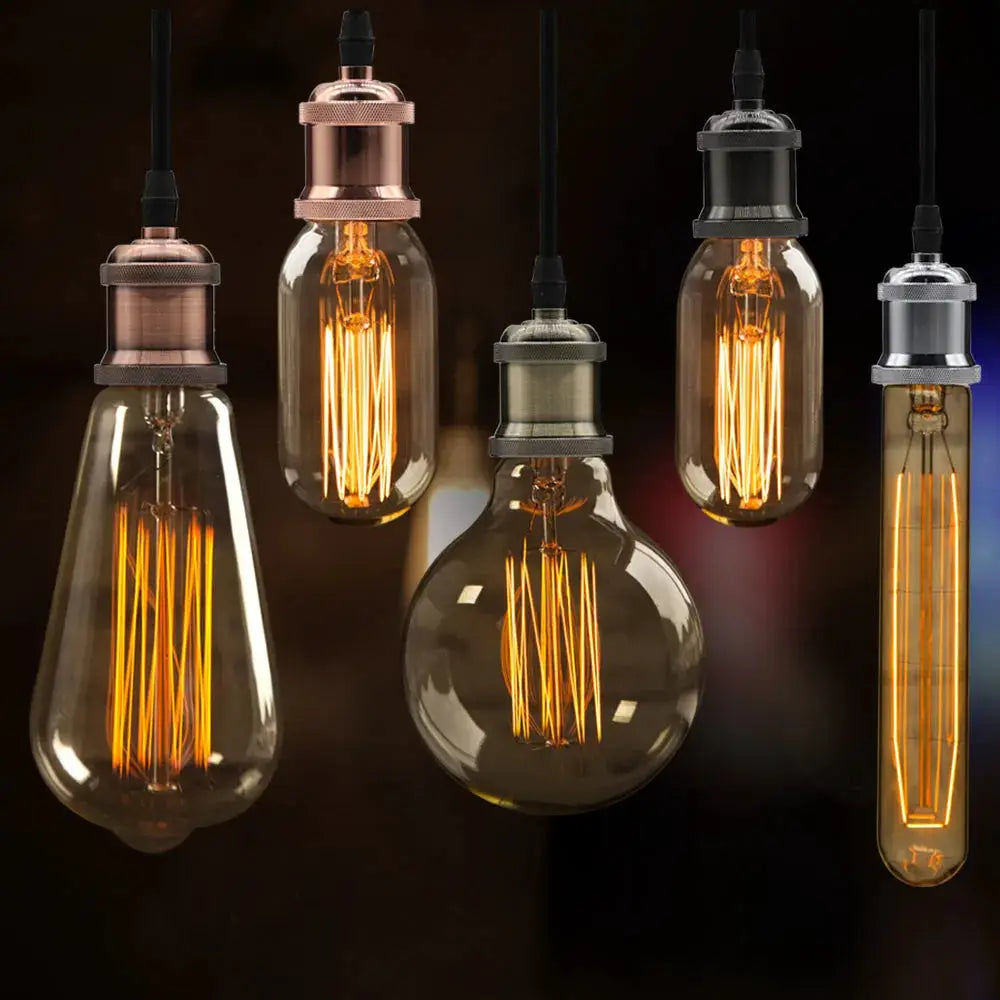 Simples Market aluminum pendant lights, industrial vintage loft hanging lamps, E27 90–265V, copper/bronze finishes, set of 5
