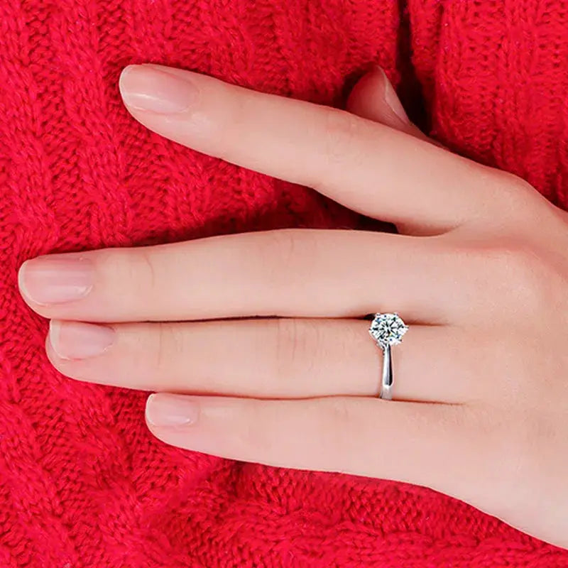 Yaameli S925 Sterling Silver Ring With Austrian Zircon Crystals For Women Fine Wedding Engagement Ring Gift