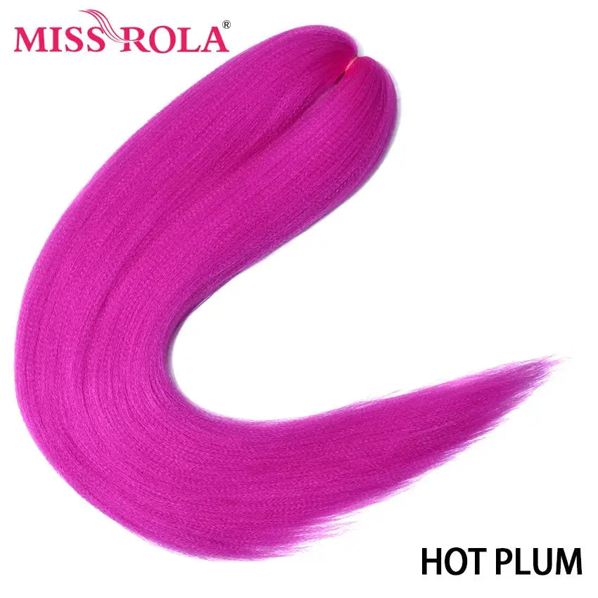 Miss Rola hot plum synthetic Kanekalon hair braid, 30 inch, 100g, pre-stretched yaki straight bulk extension