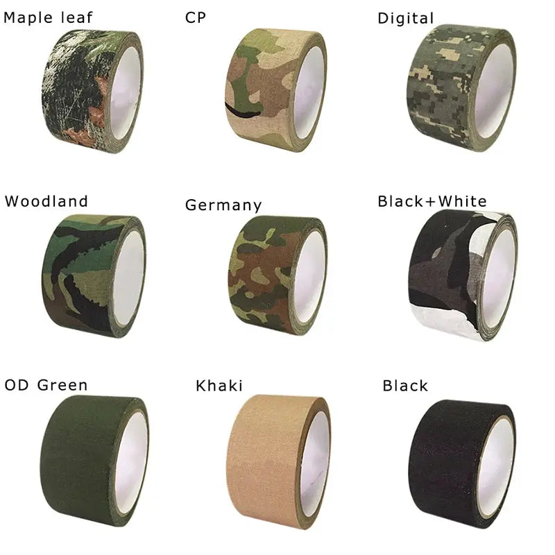 Camouflage tape by Simples Market, 9-pack outdoor waterproof self-adhesive camo wrap in assorted patterns