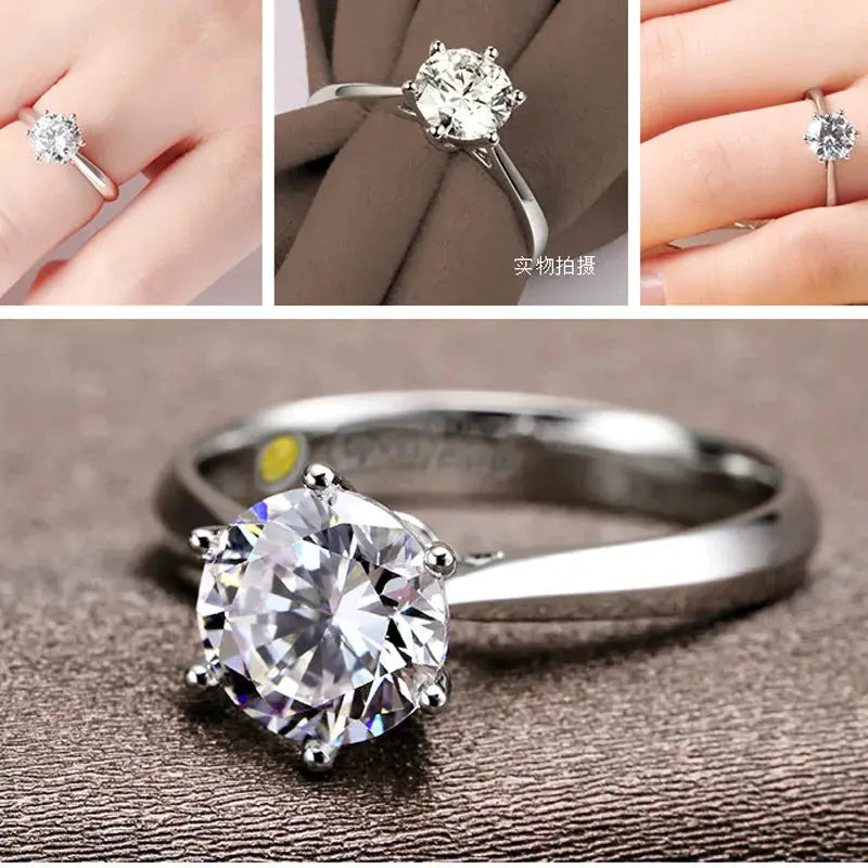 Yaameli S925 Sterling Silver Ring With Austrian Zircon Crystals For Women Fine Wedding Engagement Ring Gift