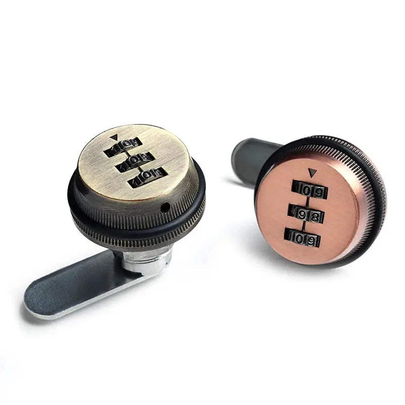 KAK combination cabinet cam locks, zinc alloy, brass and copper tones, 2-pack