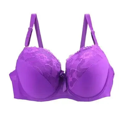 Purple lace underwire bra for women by Simples Market, plus size lingerie