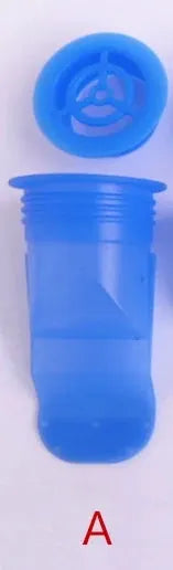 Blue silicone odor-resistant floor drain insert, insect-proof for kitchen and bathroom.